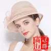 Berets x4123 retro brytyjska zasłona fascynatorzy lnianej gazy Kobiety Mesh Hat Ladies Banquet Sun Shade Summer Millinery