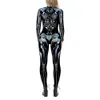 Donne Scheletro Robot Stampa 3D Cerniera posteriore Costume di Halloween Body intero Pagliaccetto di Capodanno 2023