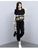 Women's Two Piece Pants Girl's Leisure Sports Suit Large Size All-match Western Style Clothes Loose Outer Wear Two-piece Running