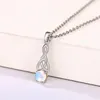 Pendant Necklaces Huitan Imitation Opal Round Stone Necklace For Women Exquisite Bridal Wedding Fancy Gift Statement Jewelry