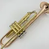 Instrument de trompette professionnel de haute qualité pour débutants, pour jouer de la trompette gauche en bronze phosphoreux plaqué or à poignée inversée
