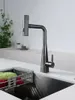 Kitchen Faucets Faucet And Cold Pull-out Rotating Dishwashing Sink Splash-Proof Copper High-End Gun Gray