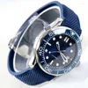 Wristwatches MINUTETIME NO Logo 40MM NH35 Movement Men's Watch Steel Open Cover Sapphire Crystal 100ATM Waterproof Ceramic Bezel Canvas