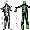 Cosplay Jumpsuit Scary Skeleton Costume Zombie Outfit with Glow-in-the-dark Carnival Party Dress Boys Girls Kids