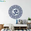 Adesivos de parede Om Mandala Flor Decalque de parede Meditação Vinil Indiano Decoração de casa Yoga Om Namaste Office Studio Decor Boho Art Murais YT4956 231020