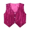 Waistcoat Children Hip-hop Jazz Street Dance Vest Boys Girls Shiny Sequin Waistcoat Kids Choir Christmas Party Stage Performance Costume 231020