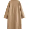 Misto lana da donna PB ZA 2023 Autunno Inverno Cappotto di lana unisex di media lunghezza con giacca a vento doppio petto 231020