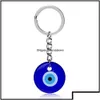 Key Rings Key Rings Jewelry Turkish Evil Blue Eye Keychain Car Ring Amet Lucky Charm Hanging Pendant Jewerly Drop Delivery 2021 Jjc5W Dhsoa