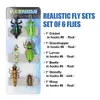 Betar lockar flugfiskeflugor set 6 st humla biet gräshoppa chub skalbagge torr realistisk insekt lock för piketrout kit flyfishing 231020