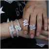 Bangle Bangle Iced Out Bling 5a Rec Heart Shaped CZ FL Band Cubic Zirconia Hip Hop Men Boy Bangles 221109 Jewelry Armband Dhfzk