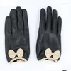 Guanti Five Fingers Guanti Five Fingers Farfalla Donna Vera pelle Touch Traforata Sezione sottile Pelle di pecora Guida Polso Inverno M Dhput