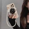 Cas de téléphone portable Ins Camellia Pearl Bracelet Chaîne Liquide Silicone Case pour iPhone 15 14 13 11 12 Pro Max X XR XS MAX 7 8 Plus Mini Cover 231021