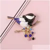 Pins Brooches Simple Design Alloy Oil-Drip Bird Brooch Fashion Personality Animal Cor Men Women Pin Clothing Jewelry Gift Drop Deliv Dhty7