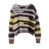 Maglioni da donna Maglioni colorati a righe con frange Burr Maglione moda manica lunga Pullover europeo 2023 Temperamento selvaggio