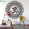 Adesivos de parede Om Mandala Flor Decalque de parede Meditação Vinil Indiano Decoração de casa Yoga Om Namaste Office Studio Decor Boho Art Murais YT4956 231020