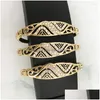 Bangle estilo étnico pedra strass pulseira conjunto senhoras acessórios de pulso menina 3pcs / dhbow