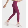 Lu lu alinhar limões calças de yoga ginásio leggings de fitness ao ar livre jogging esporte tecido com nervuras calças femininas calças de cintura alta legging feminina