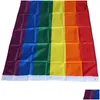 バナーフラグレインボーフラグ3x5ft 90x150cmゲイプライドポリエステルカラーフLGBTレズビアンパレードデコレーションVT0517ドロップデリバリーホームガーデンDHUU8