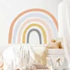 Naklejki ścienne Boho Large Rainbow Beige Różowa akwarela naklejka ścienna winyl DIY Zdejmowane naklejki ścienne Przedszkole Pokój Pokój zabawy wystrój domu 231020