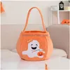 Bomboniera di Halloween Cestino di zucca Pipistrello con la faccia di fantasma Secchio portatile Cestini di caramelle di Halloween Tote bag riutilizzabile Forniture Drop Delive Dhb7B