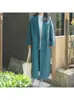Wełniane mieszanki damskiej wełny w stylu koreańskim ręcznie robionym podwójnie piersi czarny długi płaszcz 100 płaszcz Kobiet Lapel Lose cieplejsze wełniane kurtka 231020