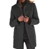 Dameswolmix 2023 Herfst Winter Overjas Vintage Effen Knoop Opstaande Kraag Wollen Jas Mode Dames Casual Dikke Jas 231020