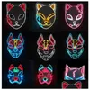 Party Masks Demon Slayer Glowing El Wire Mask Kimetsu No Yaiba Characters Cosplay Costume Accessories Japanese Fox Halloween Led Home Dhccf