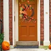 Fleurs décoratives Couronne d'automne extérieure Vibrant Harvest Mini Pumpkins Baies décor ornemental pour la porte d'entrée Maison à la maison