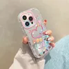 Cell Phone Cases Happy Smile Love Heart Makeup Mirror Case For iPhone 12 13 14 15 Pro Max 11 Shockproof Cover Cute Cartoon Silicone Shell 231021