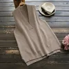 Women's Sweaters YSMILE Y Spring Autumn Fashion V-Neck Sleeveless Women Sweater Loose Knitted Vest Casual Cotton Pullovers Pure Color