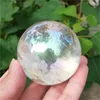 Decorative Figurines Natural Crystals Ball Electroplated Aura Clear Quartz Sphere For Room Decroom Decor