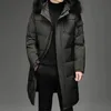 Heren Vesten Verdikte Donsjack 30 Winter Warme Jas 2024 Mannen Mode Lange Zwarte Eend Capuchon Parka Plus Size 5XL 231020