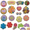 Notions Chenille Iron Ones Vintage Hippie avec paillettes petit insigne brodé paix amour appliques de couture pour vêtements livraison directe