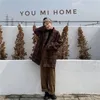 レディースウールブレンドMexzt Vintage Plaid Coat Coat Women Harajuku特大のキルティングジャケット冬の韓国ウールオーバーコートカジュアルブレザーアウトウェア231020