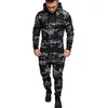 Men's Tracksuits Men's Camouflage Print Hooded and Sweatpants Set Autumn Winter Sports Tracksuit Male Pullover Hoodies and Joggers Outfit 231021