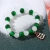 Charm Bracelets Christmas Series Colorful Crystal Beaded For Women Santa Claus Tree Snowflake Pendant Elastic Bangle Jewelry