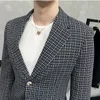 Abiti da uomo Blazer da uomo di alta qualità Blazer Moda Plus Size Casual Giacca scozzese da uomo Primavera Autunno Manica lunga Abito da lavoro Cappotto S-4XL 231021