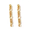 Stud Earrings Jewelry Unique 1 Pair Avant-garde Streetwear Metal Fashion Accessories There Must Be Eye-catching Chain Style