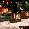 クリスマスの装飾クリスマス装飾テーブルトップ装飾リビングルーム列車モデルクリスタルボール装飾品テーブル小さな音楽ボックス2 dh0un
