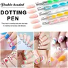 Makeup Tools One Set Acrylic French Stripe Nail Art Liner Brush Tips Professional Supplies Line Drawing Pen Gel Brushes Painting 231020