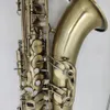 Classic antique copper Bb professional tenor saxophone antique brushed craft exquisite pattern Tenor sax jazz instrument 00