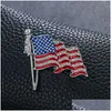 Pins Broschen Kristall Amerikanische Flagge Für Männer Frauen Strass Cor Hochzeit Kleid Anzüge Braut Schmuck Brosche Pin Zubehör Drop Deliv Dhaxs