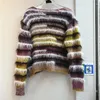 Maglioni da donna Maglioni colorati a righe con frange Burr Maglione moda manica lunga Pullover europeo 2023 Temperamento selvaggio