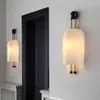 Vägglampstil Vit glas E27-glödlampa för sovrumssalong middag el shop art deco loft kreativ sconce 110-240v