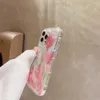 携帯電話のケースINS美的韓国の韓国の花バタフライiPhone 14 13 11 11 12 Pro Max Floral Tulip保護ソフトカバー231021