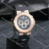 Relógios de pulso 2023 Mens Relógios Top Automático Mecânico Relógio de Pulso Pulseira de Borracha Rosa Ouro Preto Dial Relogios Masculino