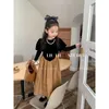 Vestidos da menina do bebê meninas natal 2-14 anos outono inverno crianças malha manga longa vestido moda princesa roupas s17