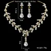 Necklace Earrings Set 2pcs Bridal Wedding Jewelry Shiny Rhinestone Dangle For Brides Bridesmaid Costume Accessories