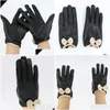 Cinq doigts gants cinq doigts gants papillon femmes véritable cuir tactile perforé section mince en peau de mouton conduite poignet hiver m dhkiv