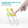 Babyflaskor# Säker användbar silikonflaska med sked mat tillägg ris spannmålflaskor pressa mjölkmatning kopp 231020